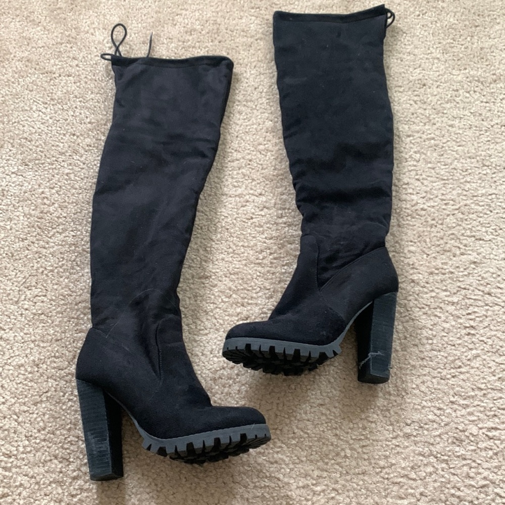 Black over the knee boots